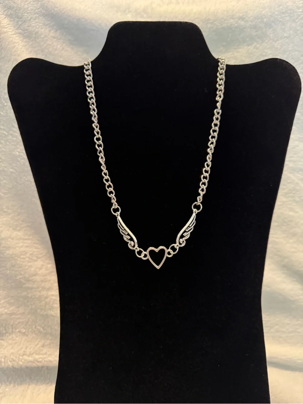 Silver Winged Heart Necklace - Women Jewelry